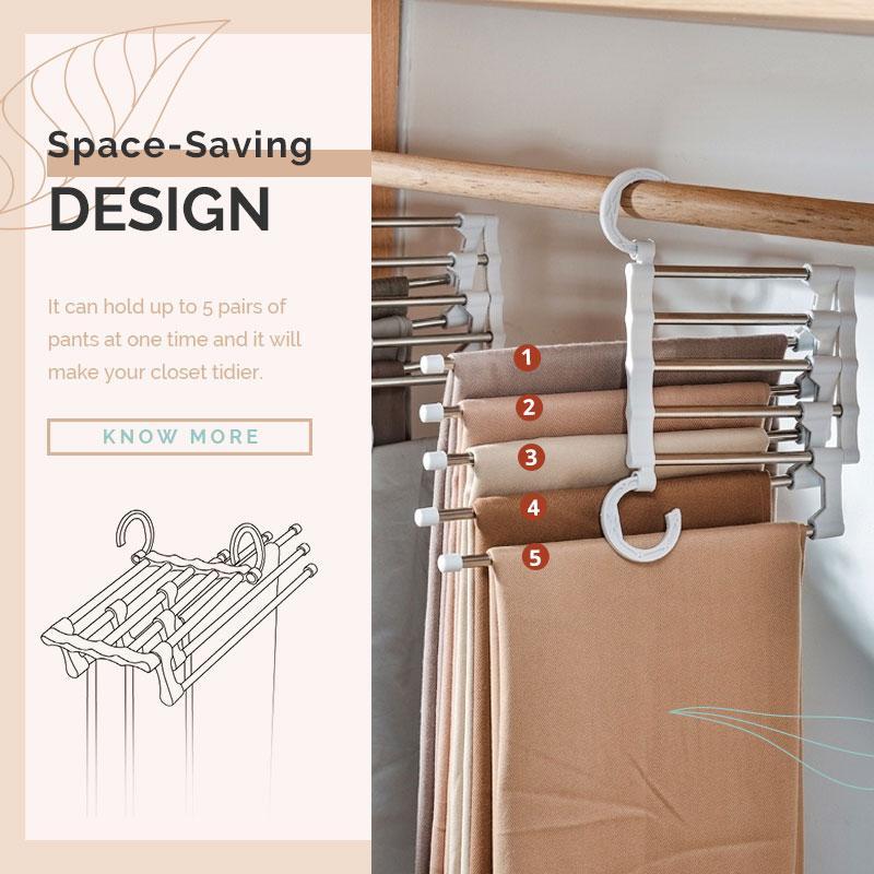 Kleiderschrank Organizer Edelstahl 5-Ebenen Platzsparend