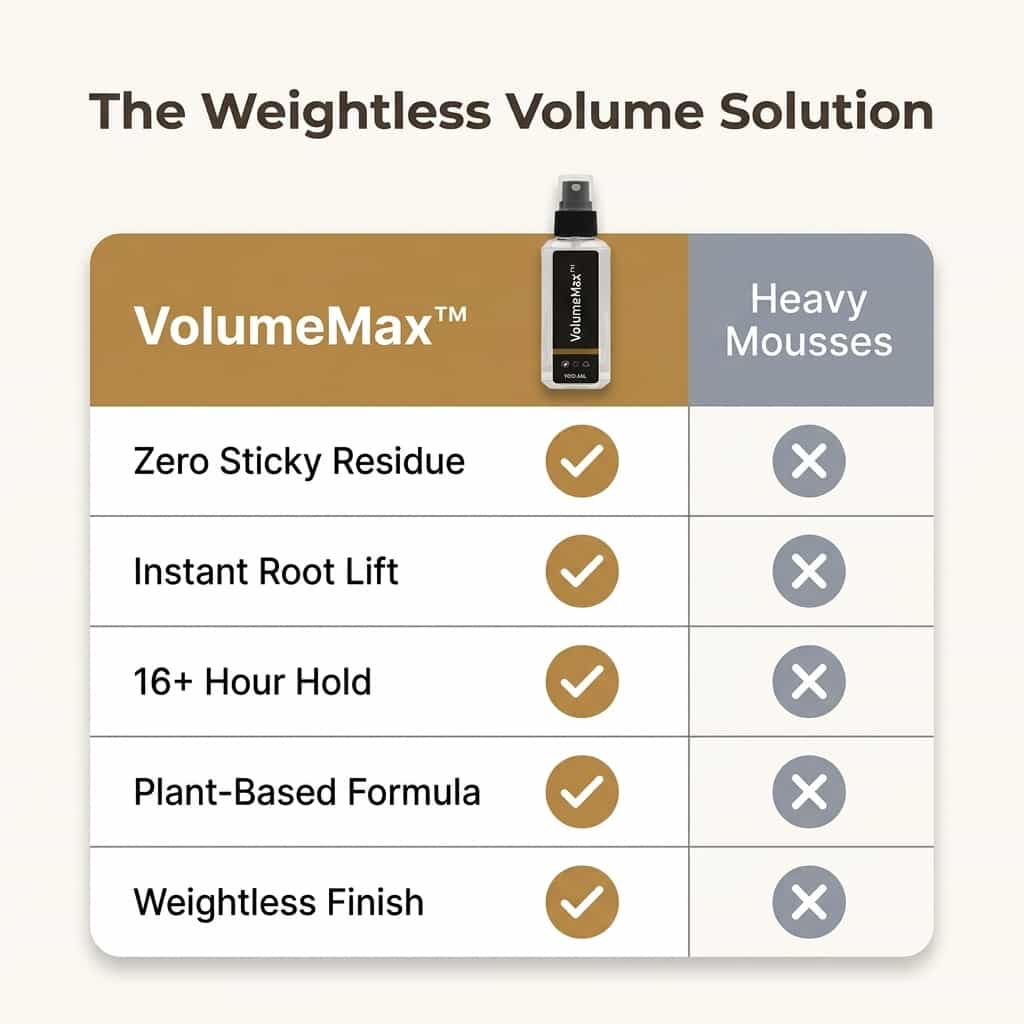Volumen Haarspray für dünnes Haar - Pflanzliche Formel mit Keratin