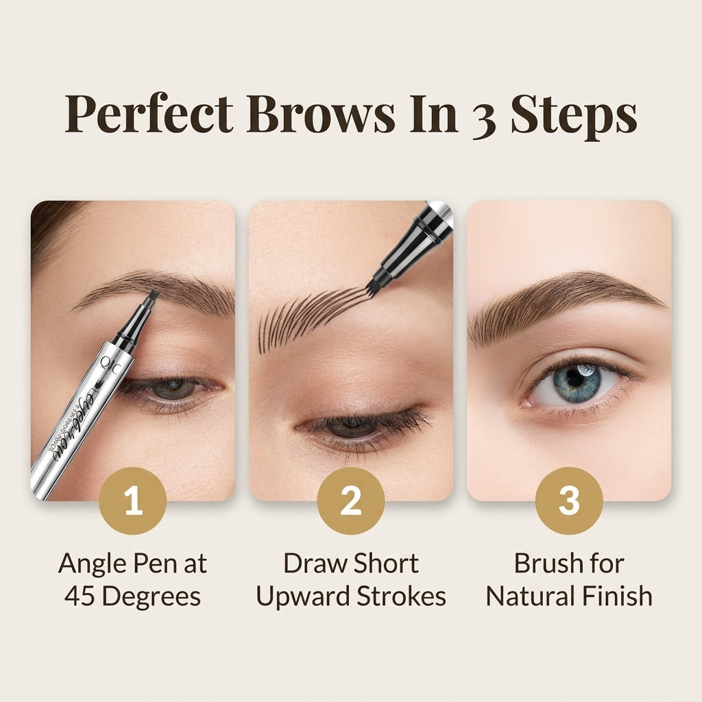 Augenbrauenstift mit 4-Zinken-Spitze – Wasserfester Microblading Stift