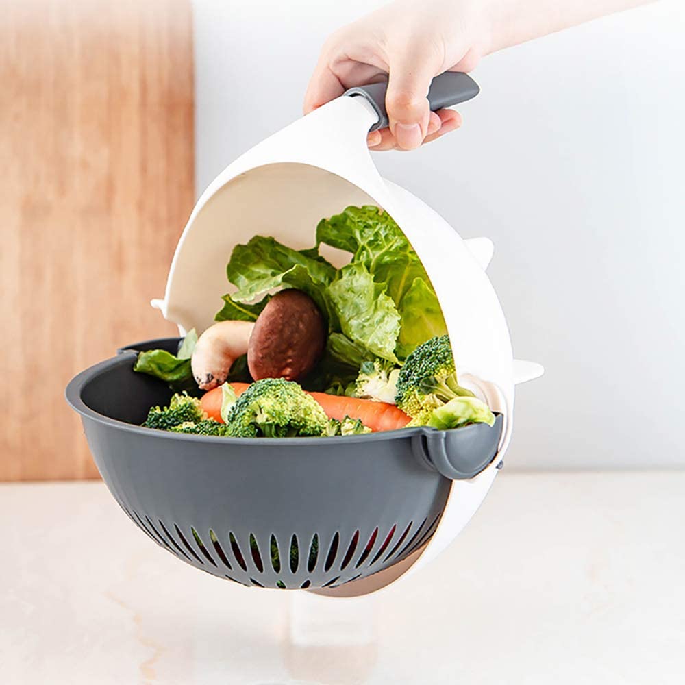 9-in-1 Gemüseschneider mit Abtropfsieb & 7 Edelstahlaufsätzen