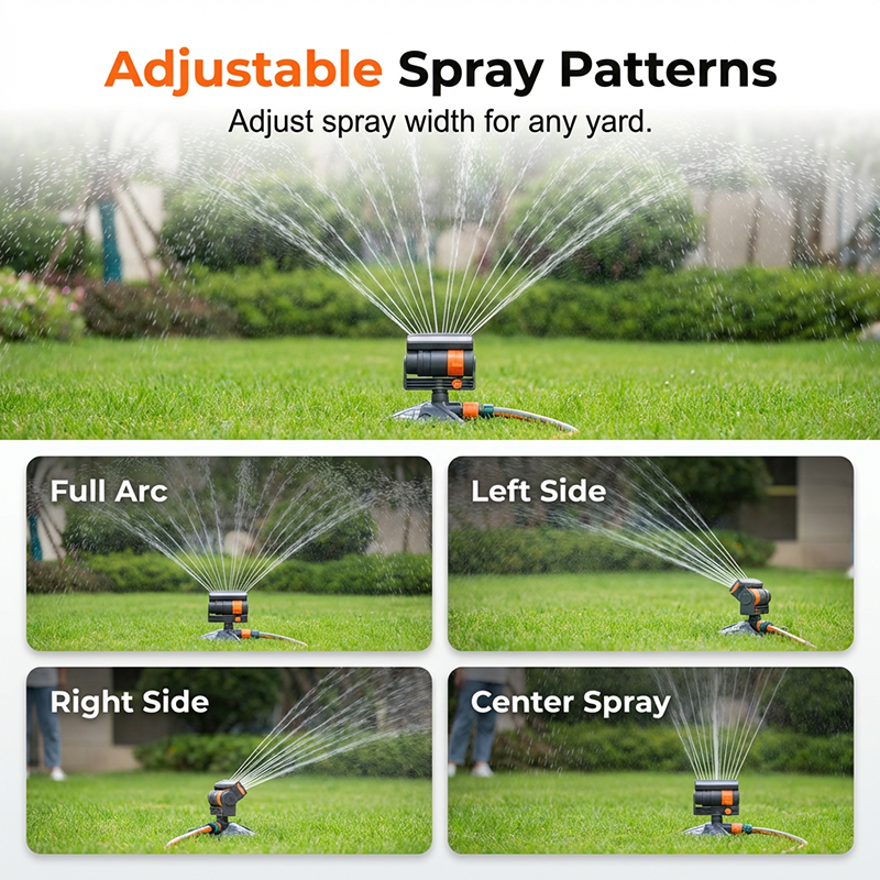 Gartensprinkler mit verstellbarem Sprühkopf – gleichmäßige Rasenbewässerung