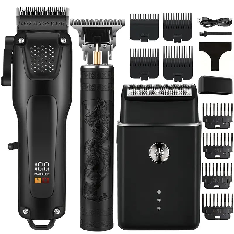 Bart- und Haarschneider Set Kabellos - 3in1 Trimmer USB Aufladbar