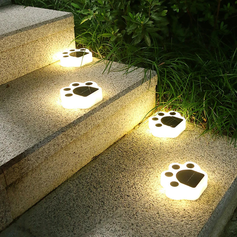 Solar LED Gartenlichter Pfoten Design - Wetterfest Automatisch 9h