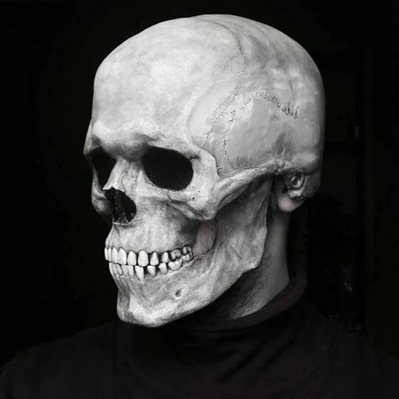 Realistische Totenkopfmaske mit beweglichem Kiefer für Halloween