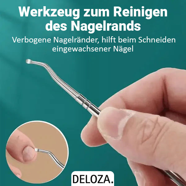 Nagelzangen Set für eingewachsene Nägel - 3-teilig mit gebogener Klinge