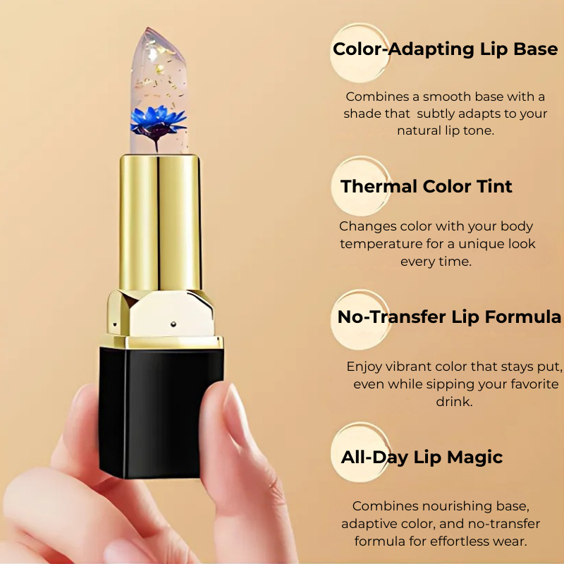 Farbwechselnder Lippenstift - Transparenter Blumenlippenstift mit Farbwandel