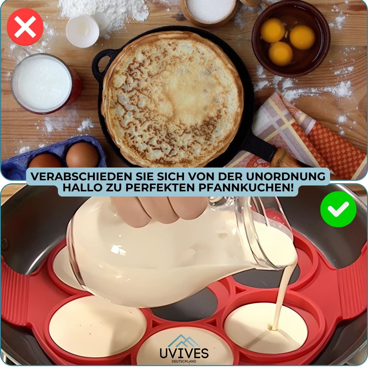 Silikon Pfannkuchen-Form mit Antihaftbeschichtung - Spülmaschinenfest