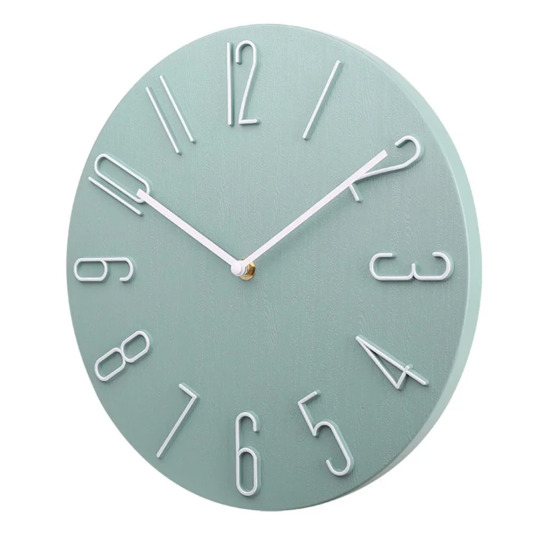 Moderne Wanduhr mit lautlosem Quarzwerk – runde Tischuhr 30 cm