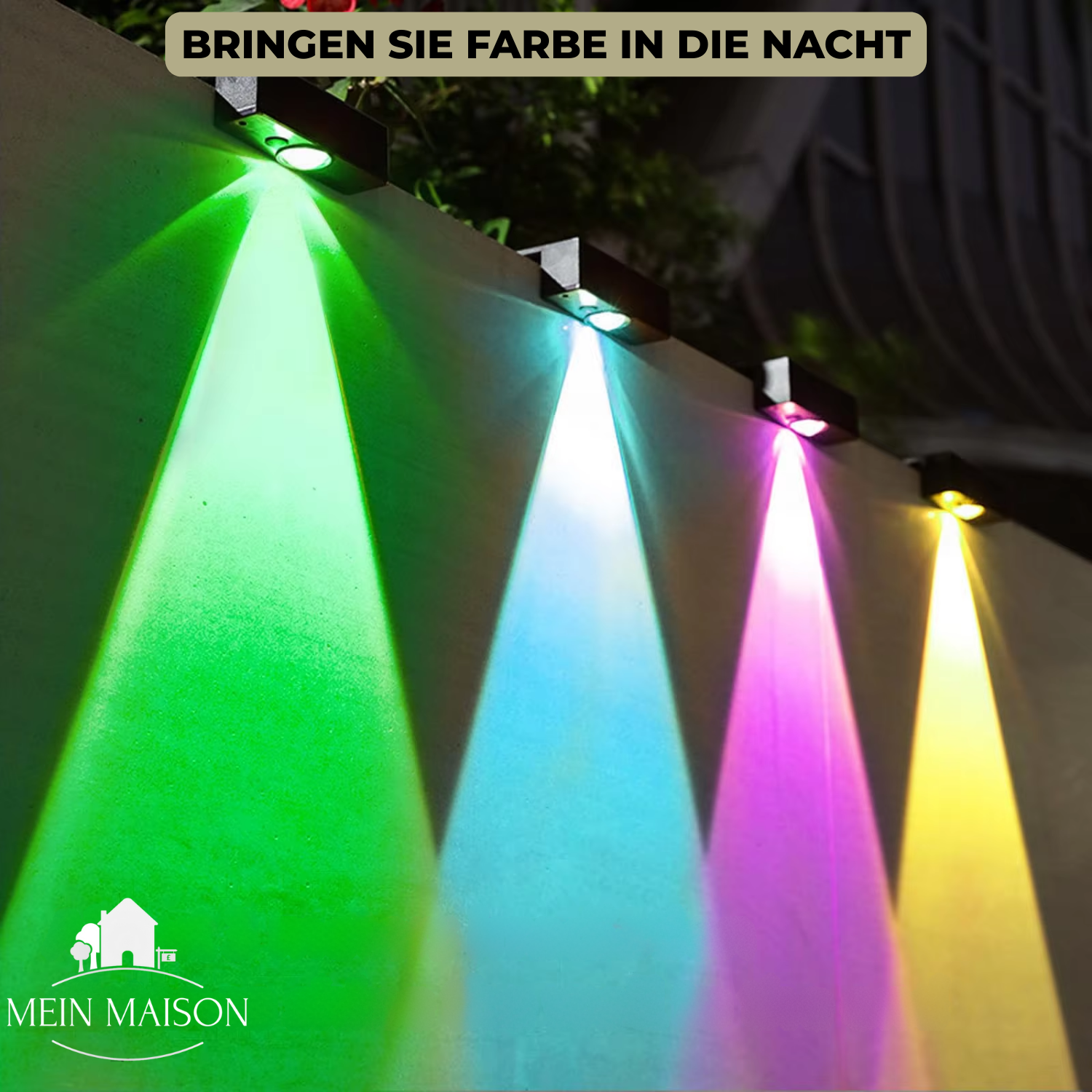 Solar Gartenleuchte mit Farbwechsel und warmweißem Licht IP65