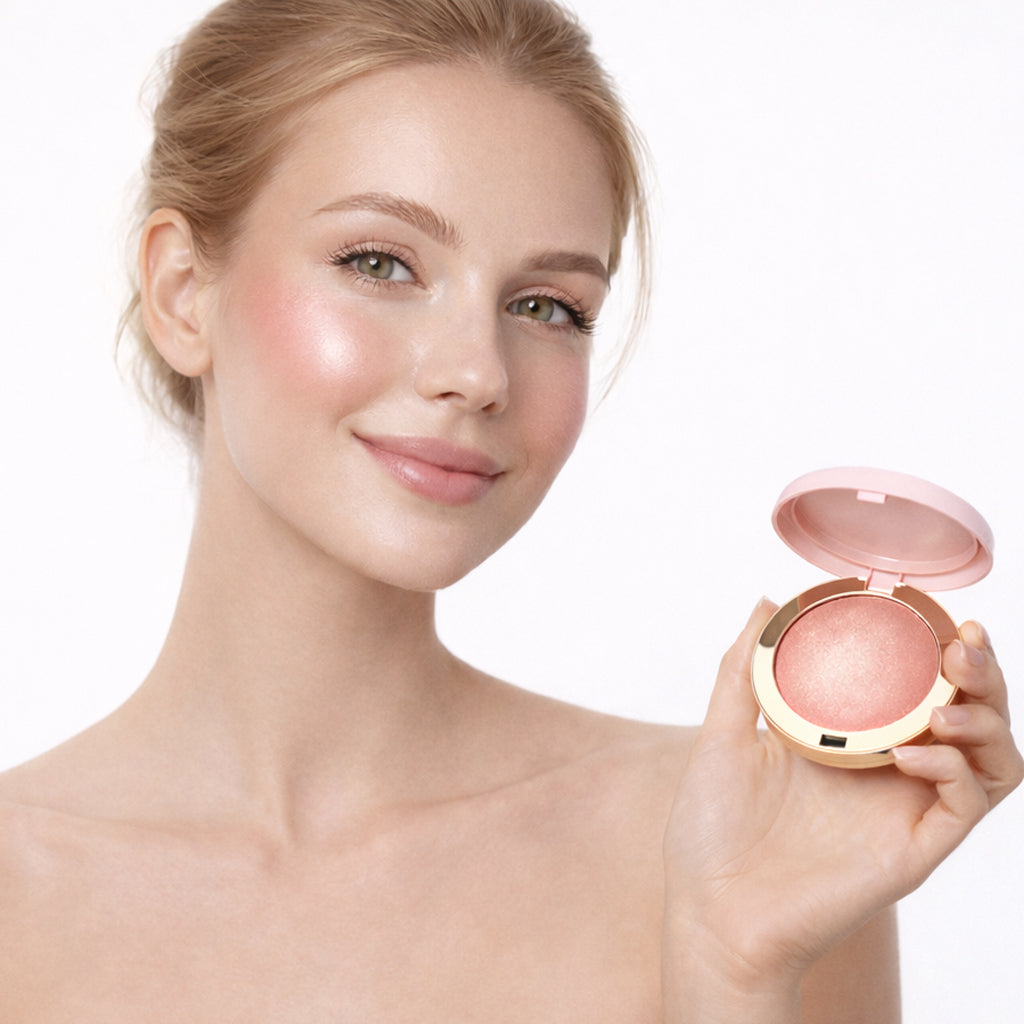 2-in-1 Blush Highlighter Puder mit Hyaluronsäure und Spiegel