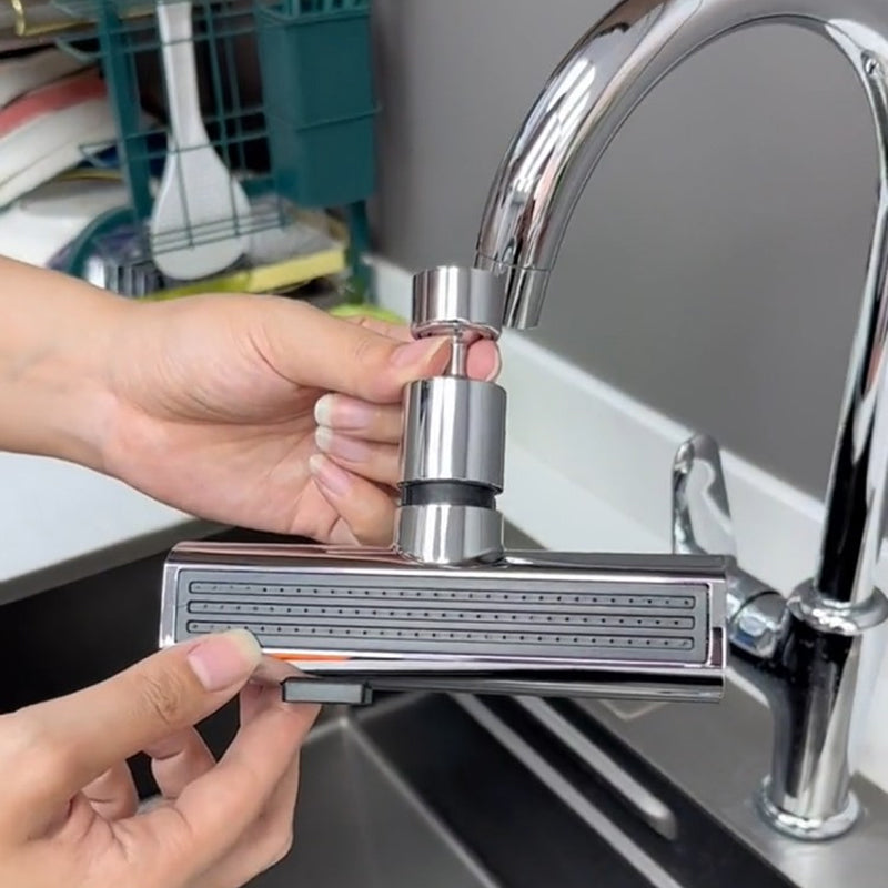 Wasserhahn-Aufsatz spritzfrei mit Brause – Edelstahl Strahlregler für die Küche