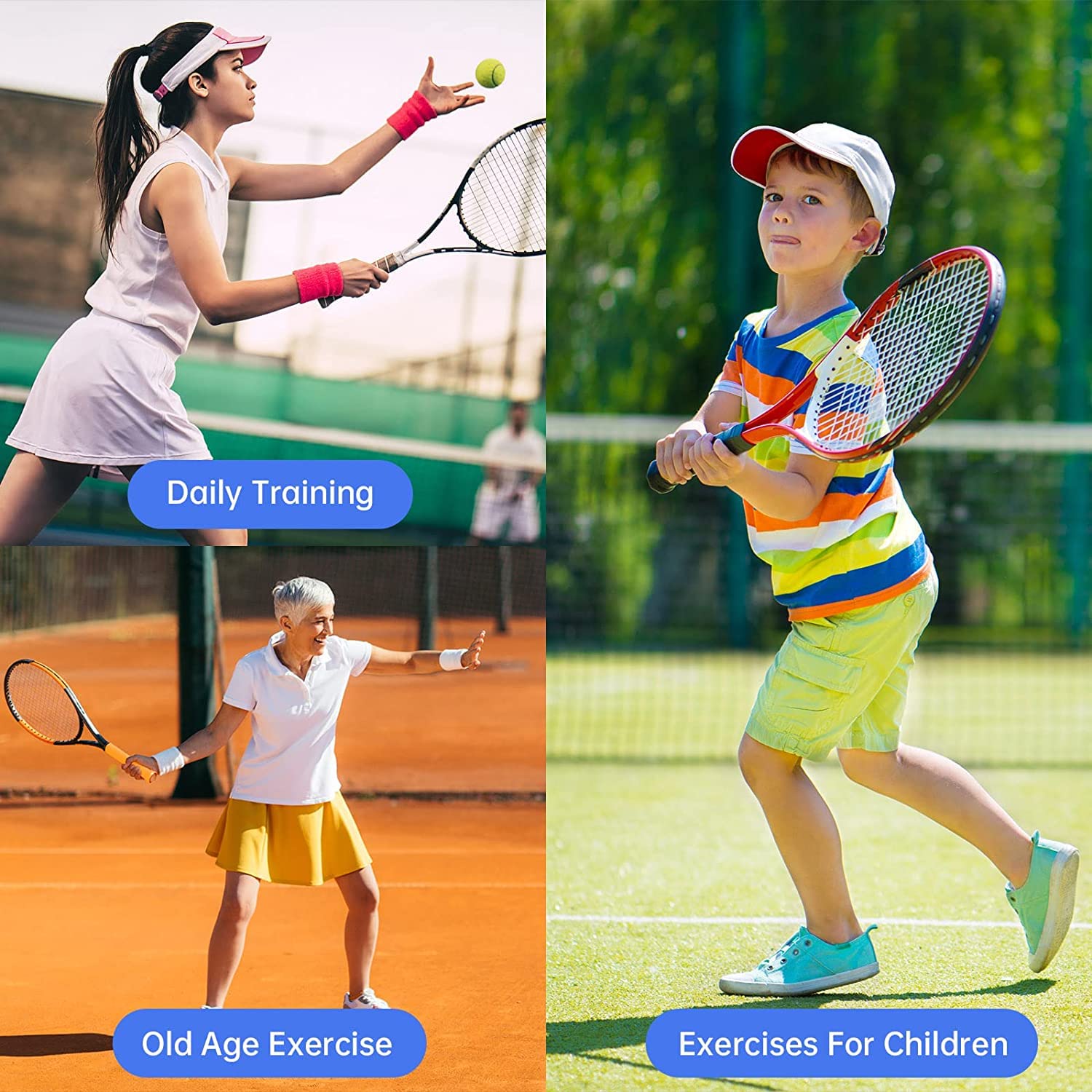 Tennis Trainingsgerät mit Rückspielball für Solo Training zu Hause