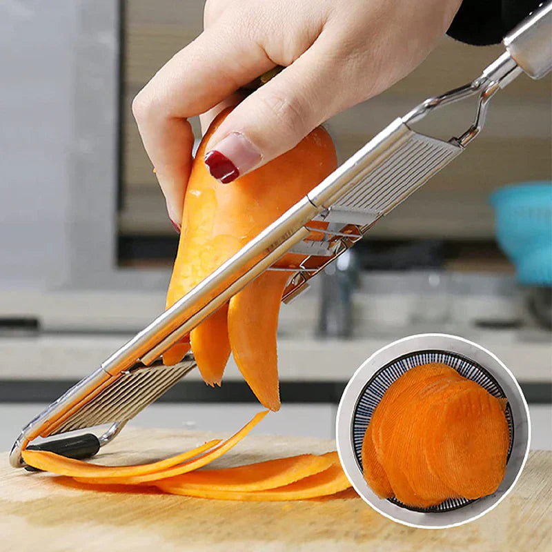 Gemüseschneider 3-in-1 Edelstahl - Schneiden Raspeln Hobeln