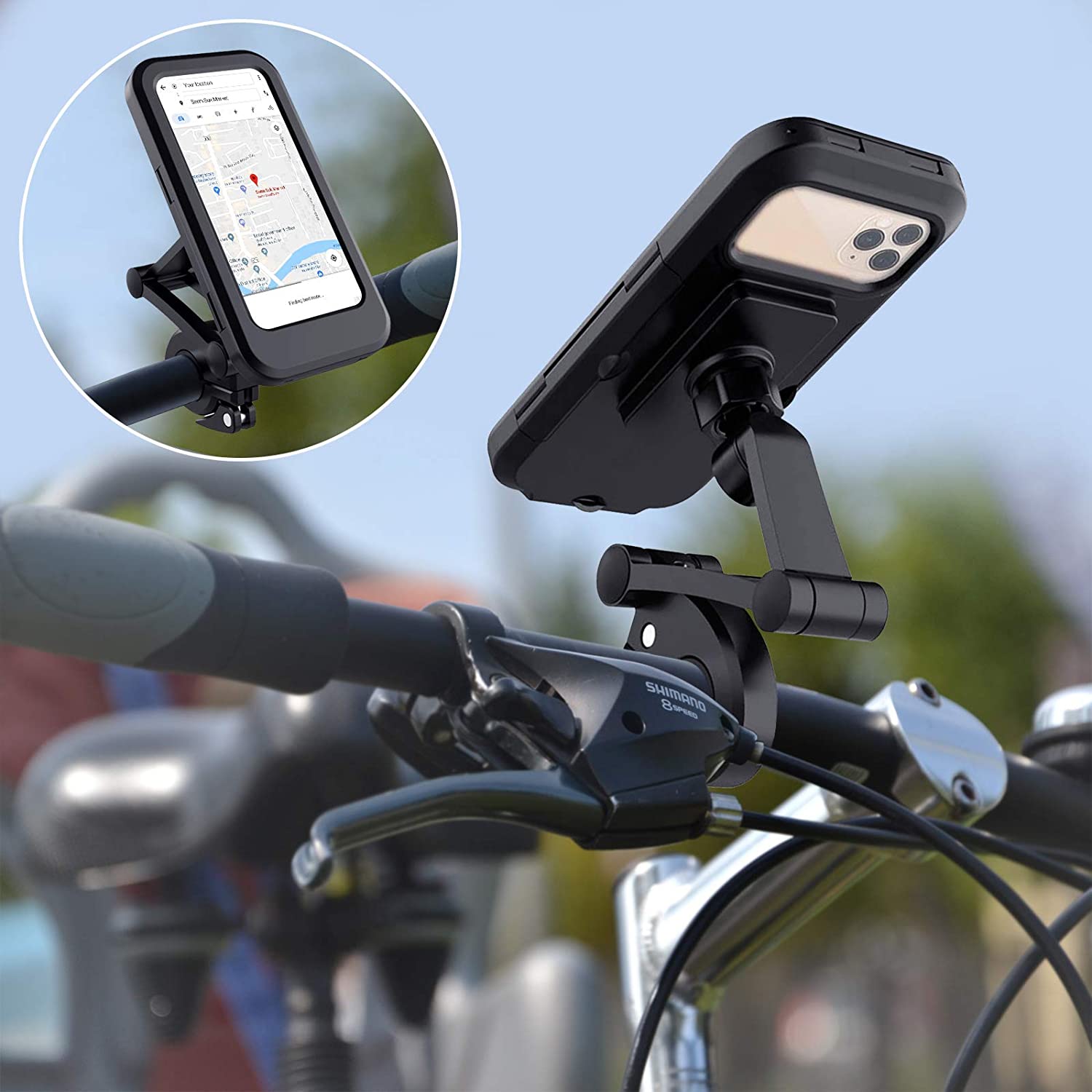 Wasserdichter Fahrrad Handyhalter mit 360° Drehung für Lenker