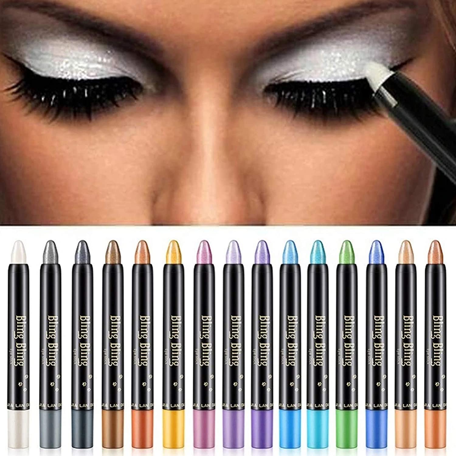 Lidschatten Stifte Set 15 Farben wasserfest cremig verblendbar