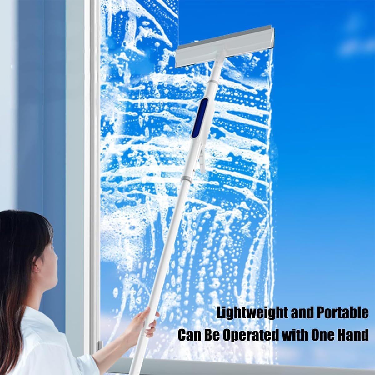 Fensterreiniger mit Teleskopstiel - Streifenfrei & Mikrofaser