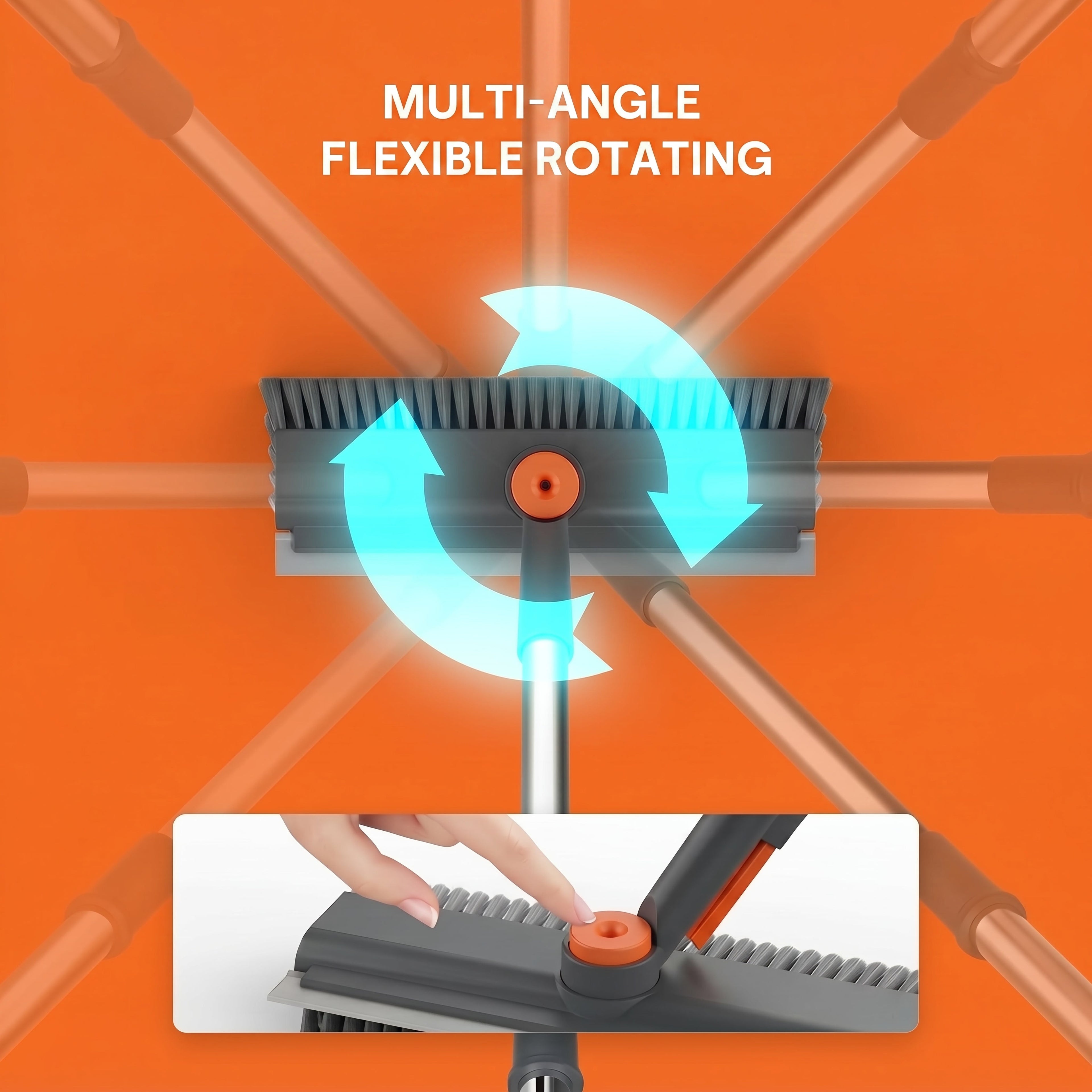 360° Bodenbürste mit ergonomischem Griff – Tiefenreinigung für Fliesen & Fugen