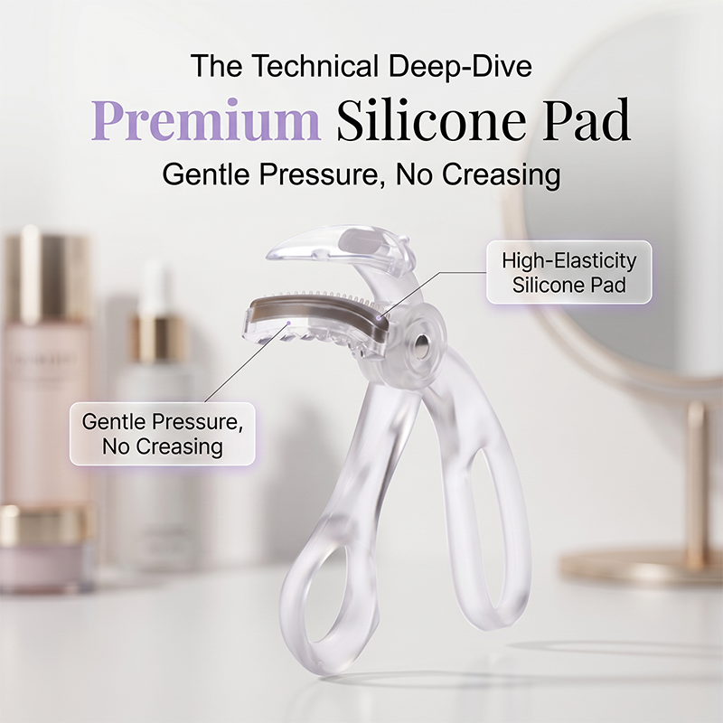 Professionelle Wimpernzange mit Silikonpolster – Rahmenloses Weitwinkel-Design