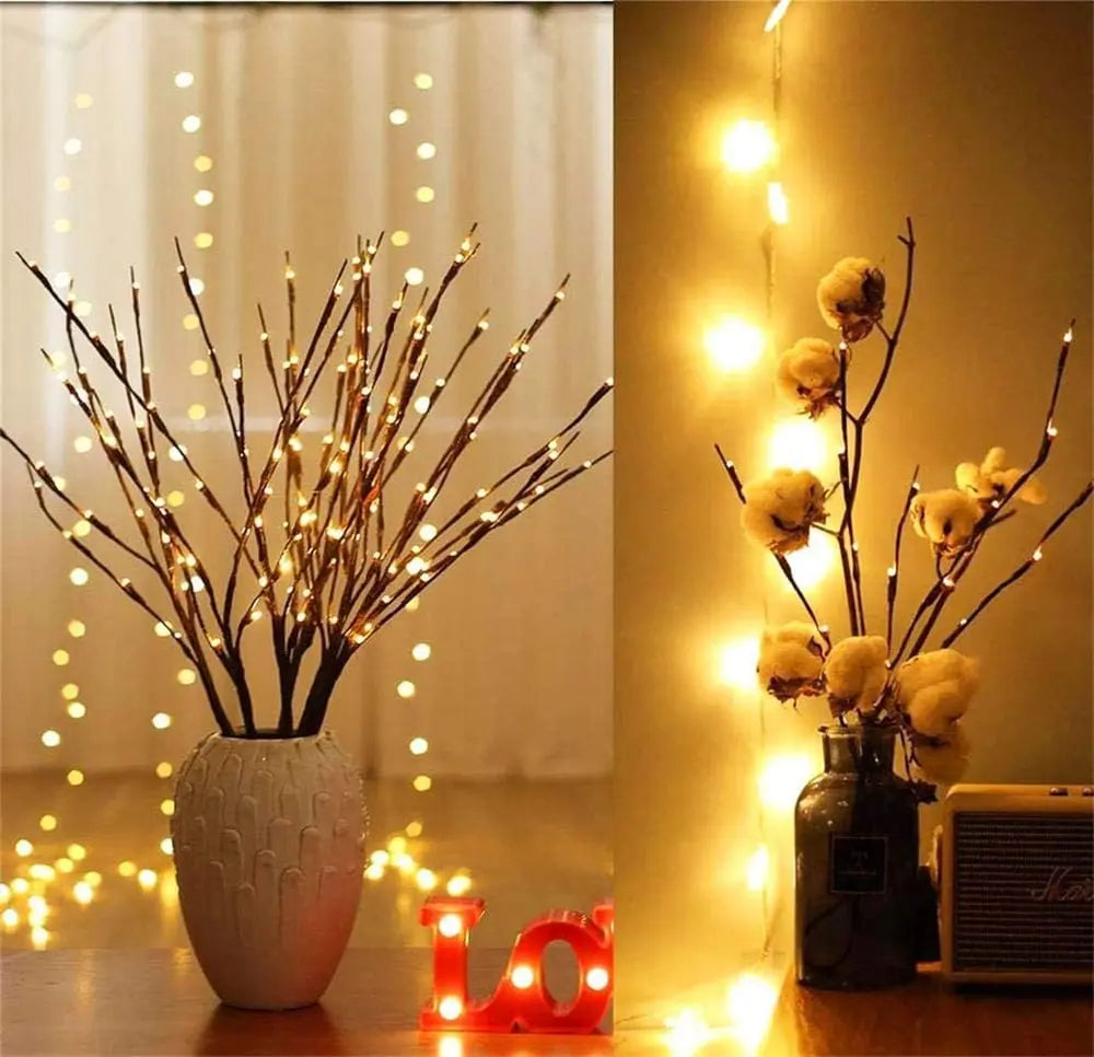 LED Lichterzweige 76cm - 20 Zweige Deko Lichterkette batteriebetrieben