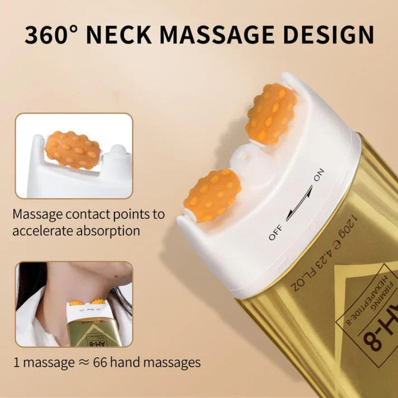 Straffende Halscreme mit Massageroller – Anti-Aging Halspflege