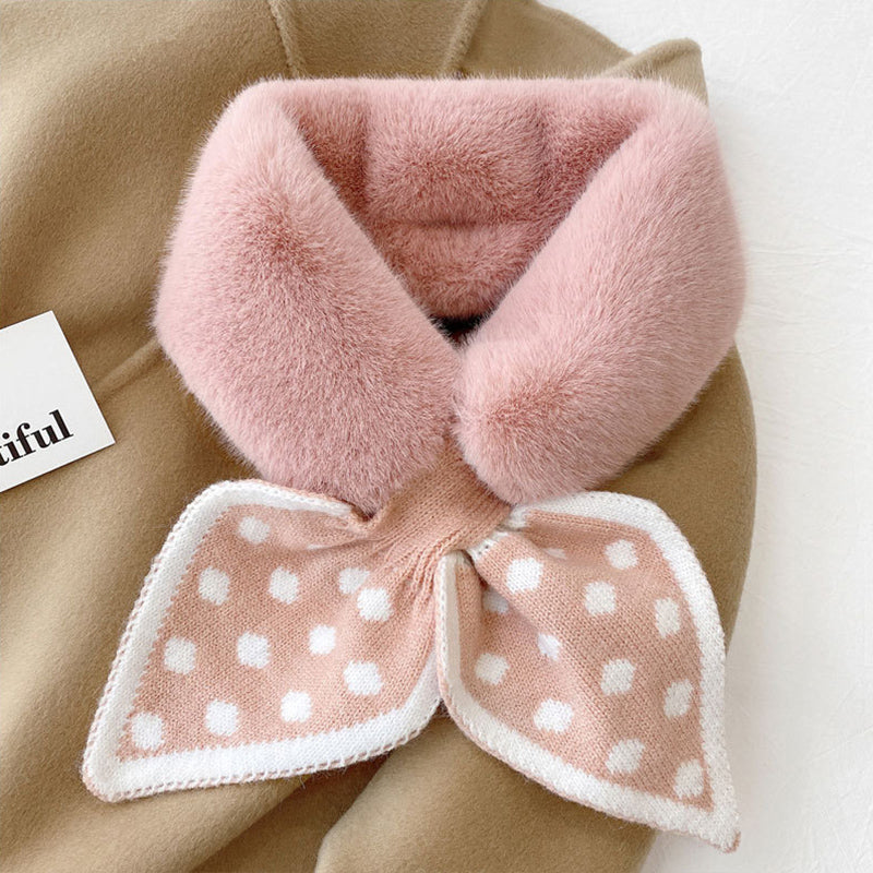Plüsch Schal Damen Winter - Weicher Halswärmer mit Kunstfell