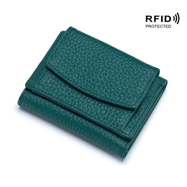 Kompakte RFID-Schutz Geldbörse Unisex Leder Mini Portemonnaie