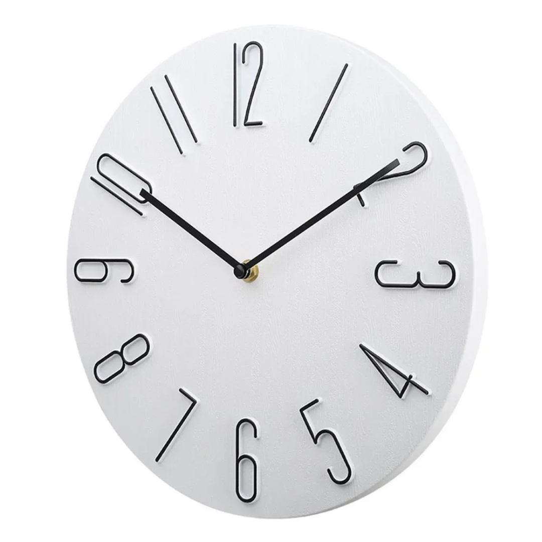 Moderne Wanduhr mit lautlosem Quarzwerk – runde Tischuhr 30 cm