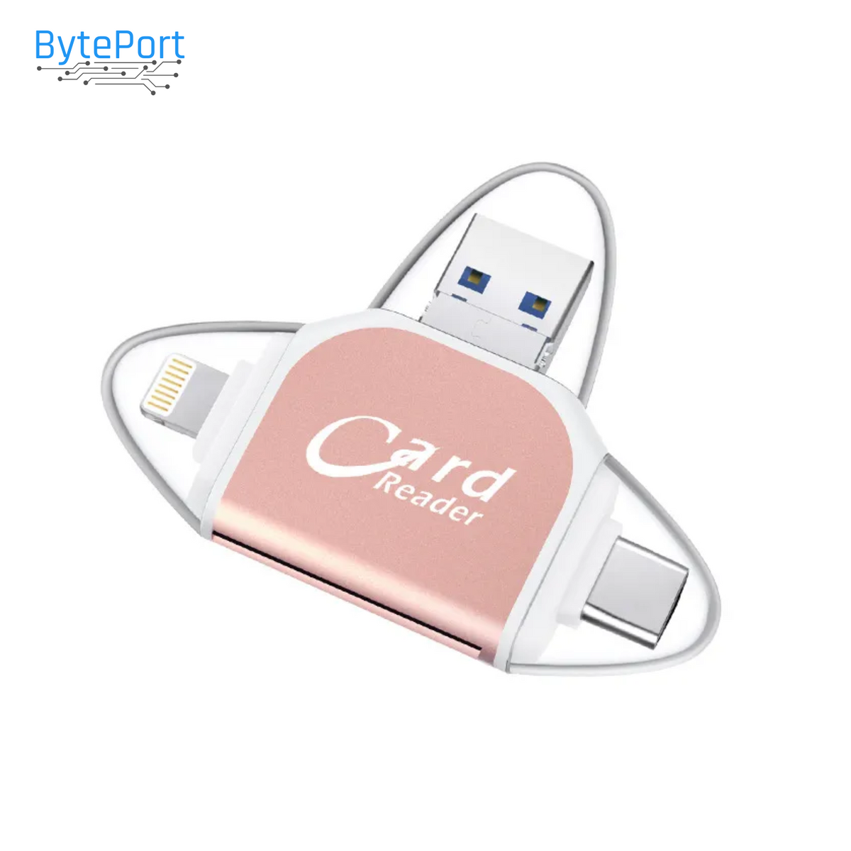 4-in-1 SD-Kartenleser USB-C Lightning für iPhone Android Laptop