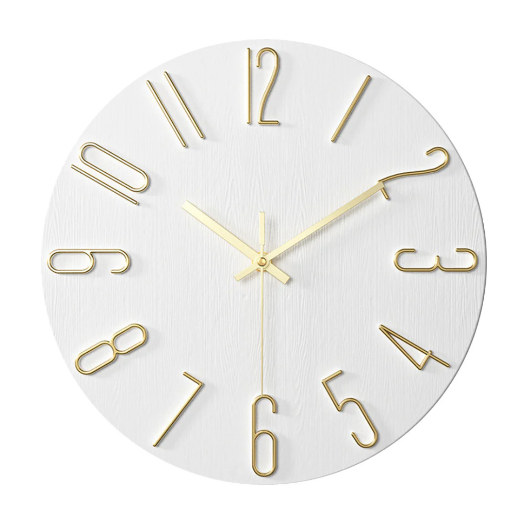 Moderne Wanduhr für Wohnzimmer – lautloser Quarzantrieb