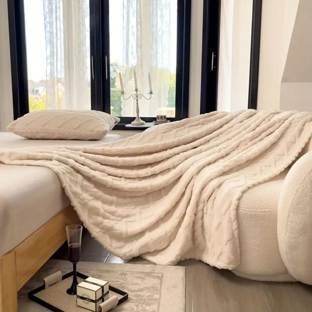 Flauschige Fleece-Decke mit 3D-Design – weich und wärmend