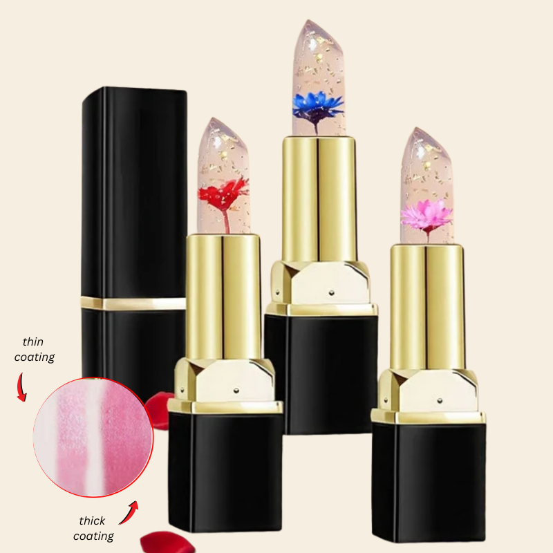 Farbwechselnder Lippenstift - Transparenter Blumenlippenstift mit Farbwandel