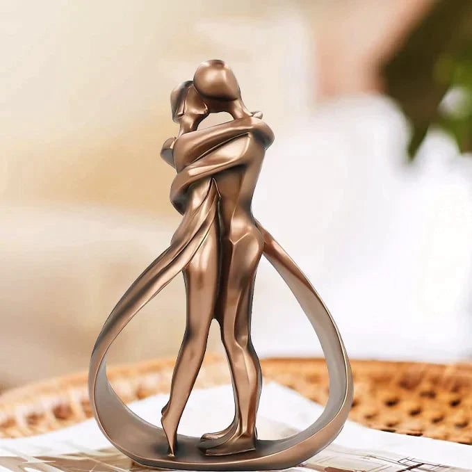 Bronze Skulptur Zwei Figuren - Deko Figur für Wohnzimmer