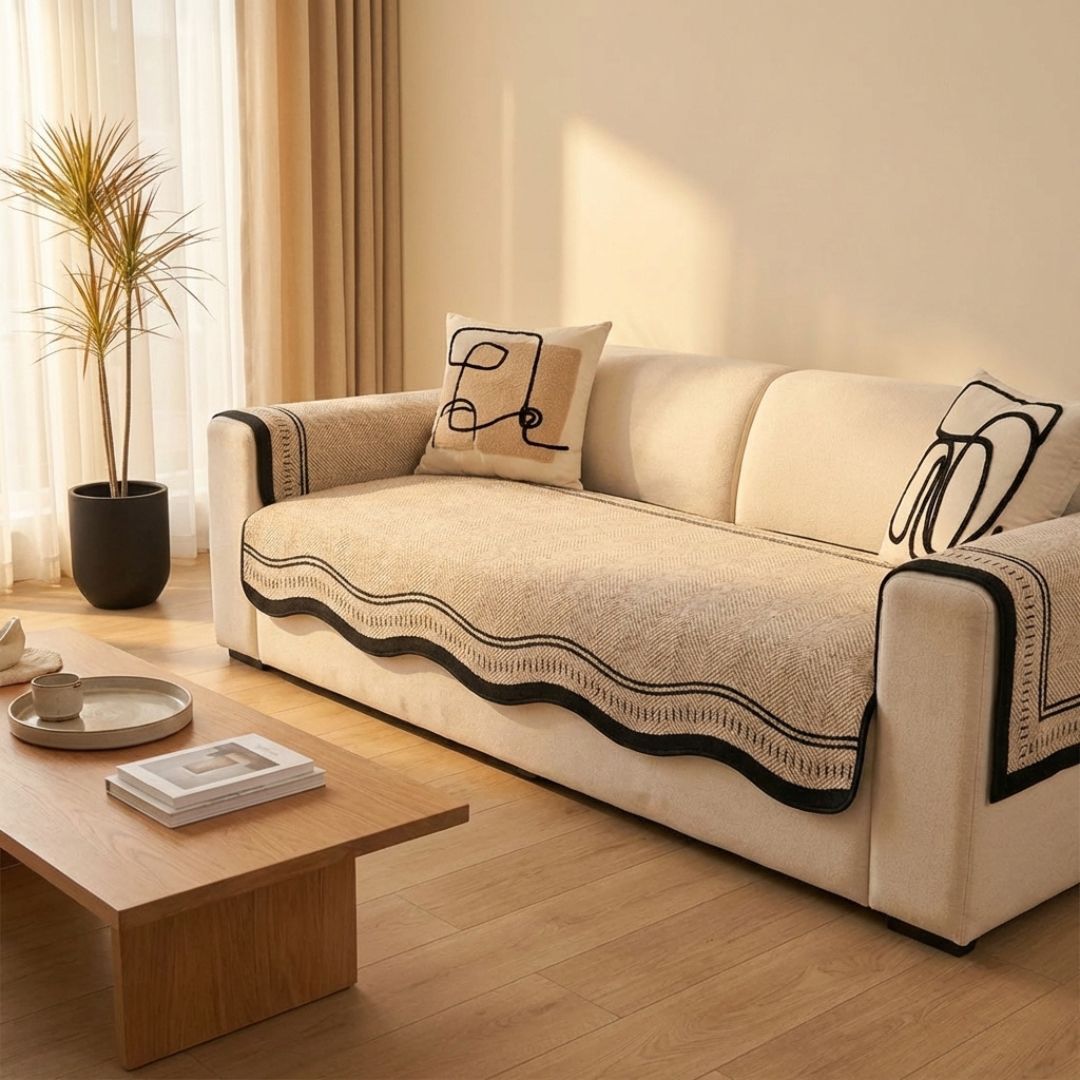 Rutschfeste Sofahusse aus Chenille – Anti-Rutsch Sofabezug mit Silikonrückseite