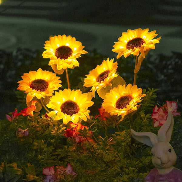 Solar Gartenleuchten Sonnenblumen LED Warmweiß IP65 Wetterfest