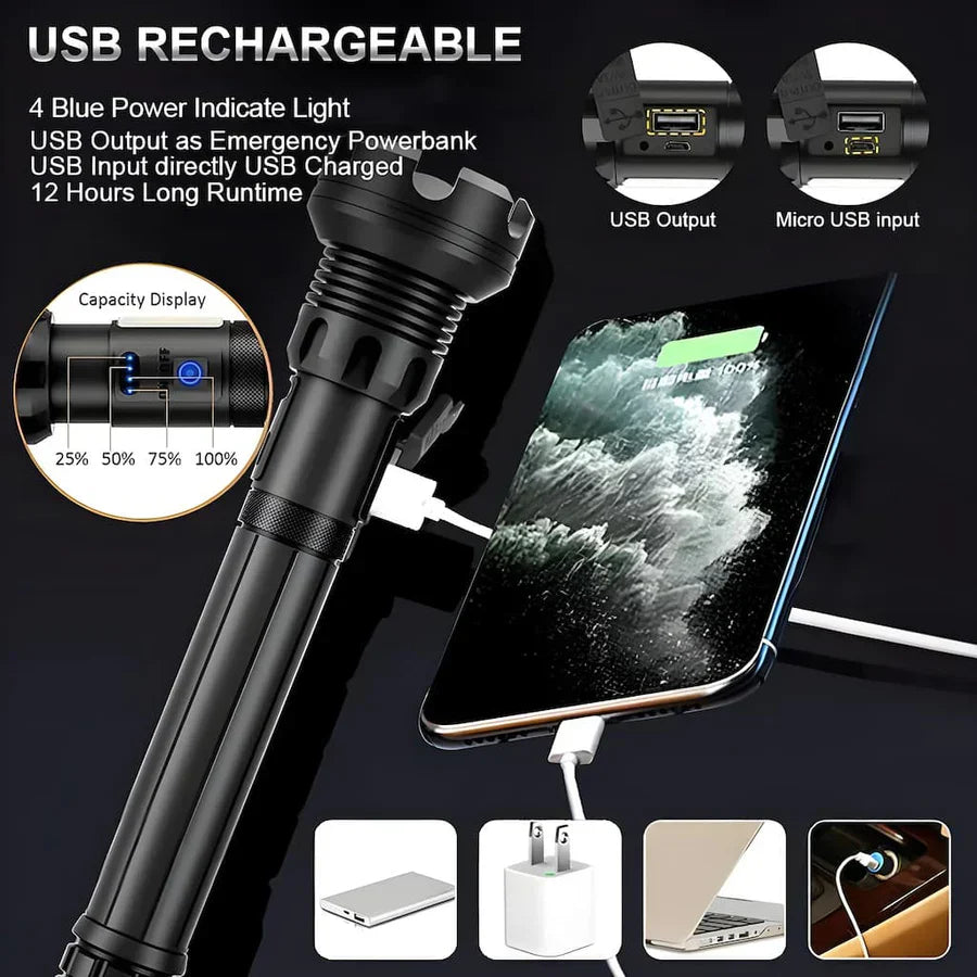 LED Taschenlampe 7000 Lumen - Wasserfest für Camping & Outdoor