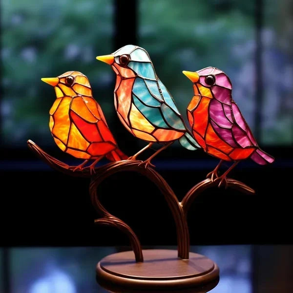 Vogel-Skulptur aus farbigem Glas – elegante Dekoration handgefertigt