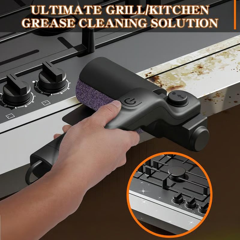 Elektrische Grillbürste Wiederaufladbar mit Rotierendem Kopf
