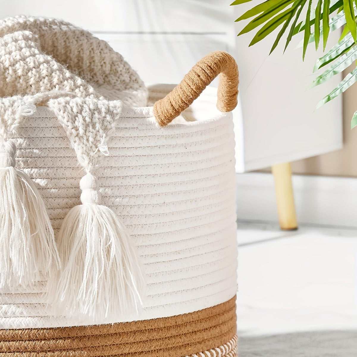 Baumwoll Aufbewahrungskorb im Boho-Stil – vielseitig und dekorativ
