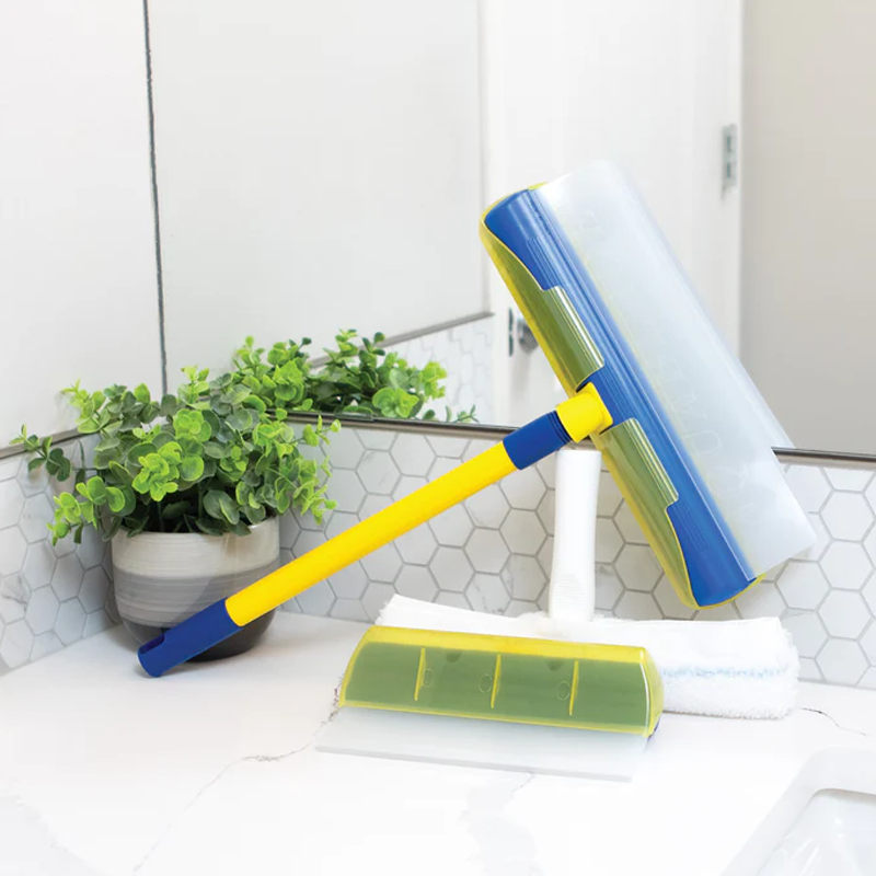Silikonabzieher Glasreiniger Set – Streifenfrei für Fenster & Spiegel