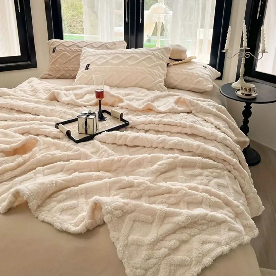 Flauschige Fleece-Decke mit 3D-Design – weich und wärmend
