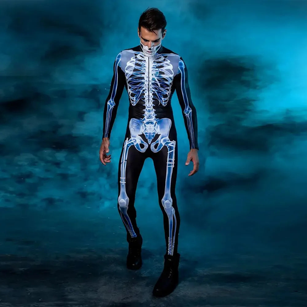 Skelett Ganzkörperanzug mit Röntgen Motiv – Halloween Kostüm Bodysuit