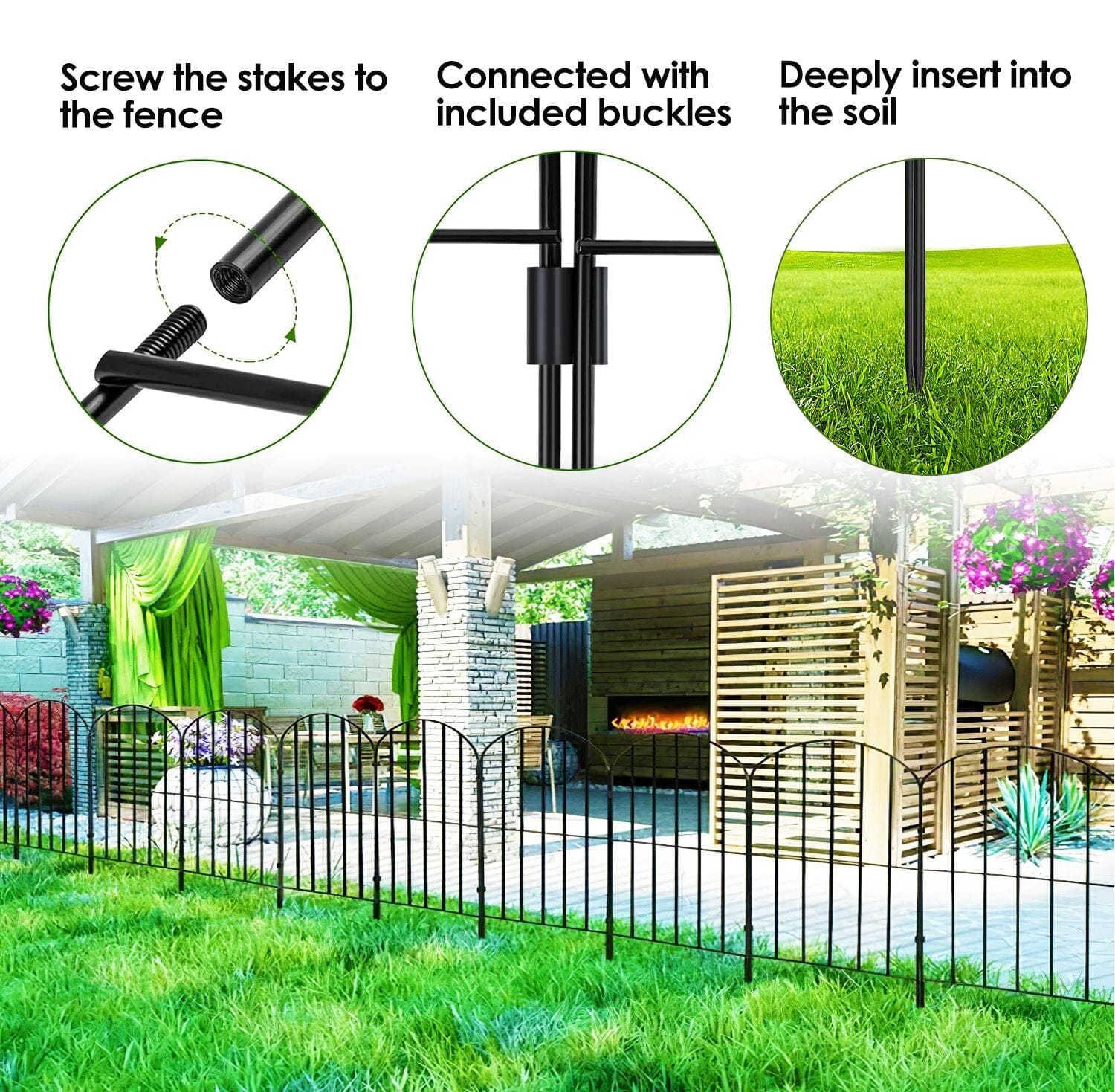 Edelstahl Gartenzaun Beetabgrenzung flexibel rostfrei 3,2m Set