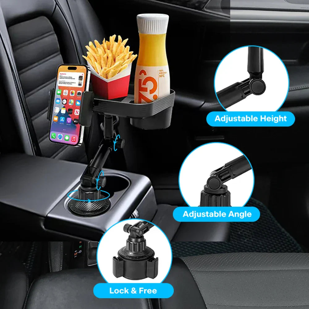 Smartphone Halterung für Auto Getränkehalter – 360° drehbar & werkzeuglos