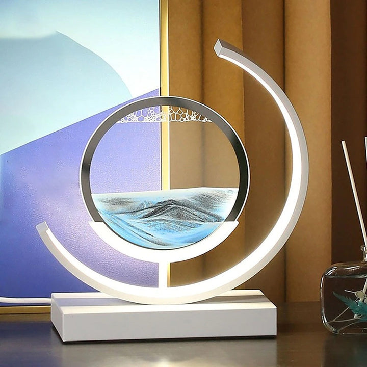 LED Tischlampe mit beweglichem Sand – Drehbare 3D Sandkunst Lampe