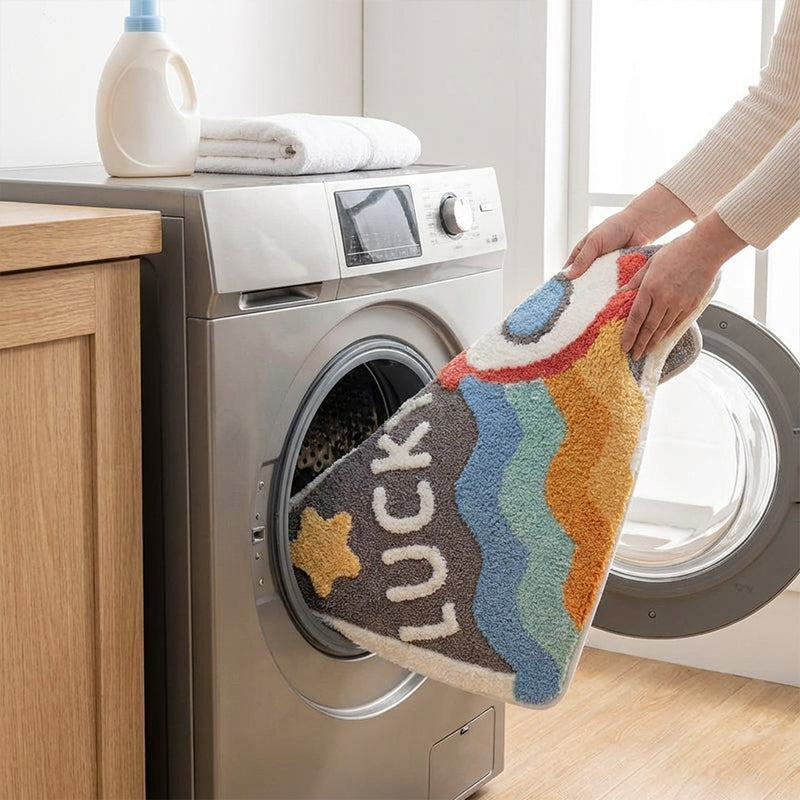 Badezimmermatte rutschfest saugstark weich mit Raketen Design