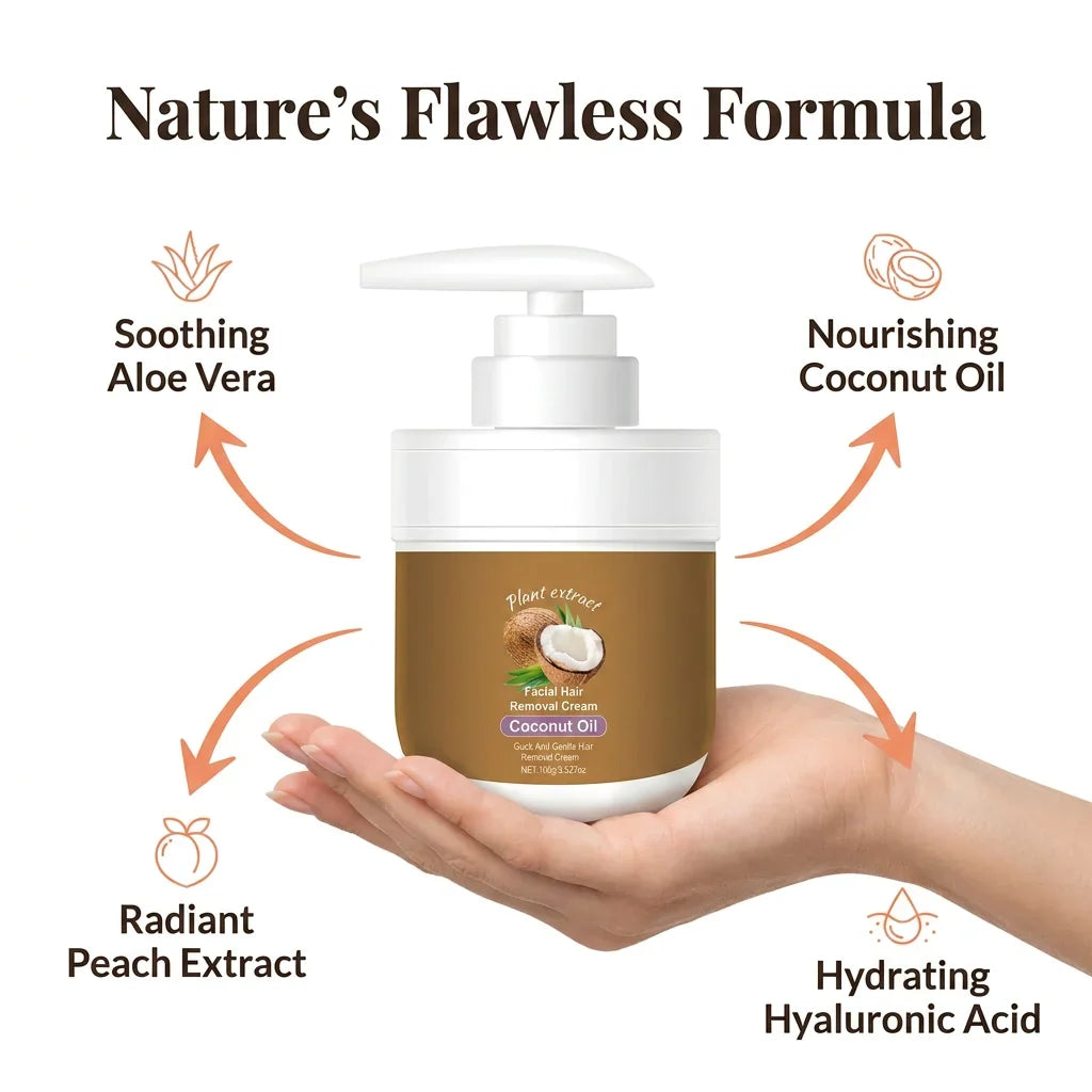 Pflanzliche Gesichtshaarentfernung mit Aloe Vera & Kokosöl – Empfindliche Haut