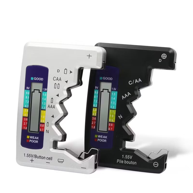 Batterietester für AA, AAA, C, D & 9V – Präziser Ladezustand-Checker