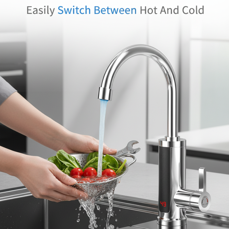 Küchenarmatur mit Sofortheißwasser und LED-Temperaturanzeige