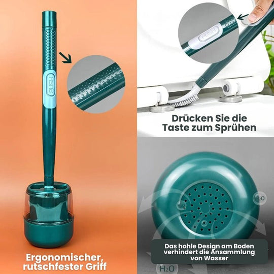 WC-Bürste mit integriertem Reinigungsmittelspender & Wandhalterung