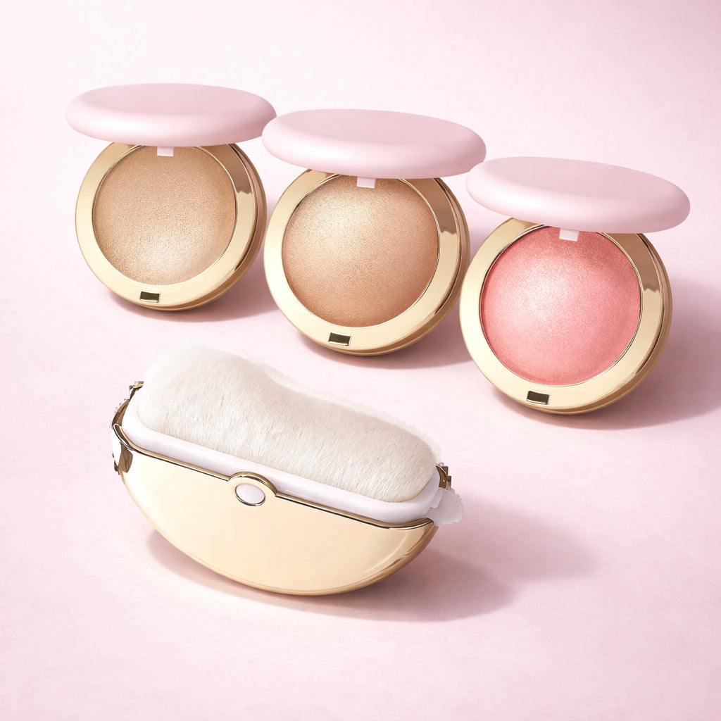 2-in-1 Blush Highlighter Puder mit Hyaluronsäure und Spiegel